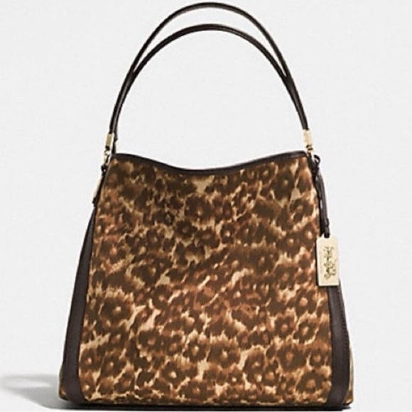 Coach Handbags - Coach Madison Ocelot Phoebe Shoulder Bag – Brown Leopard Print | EUC